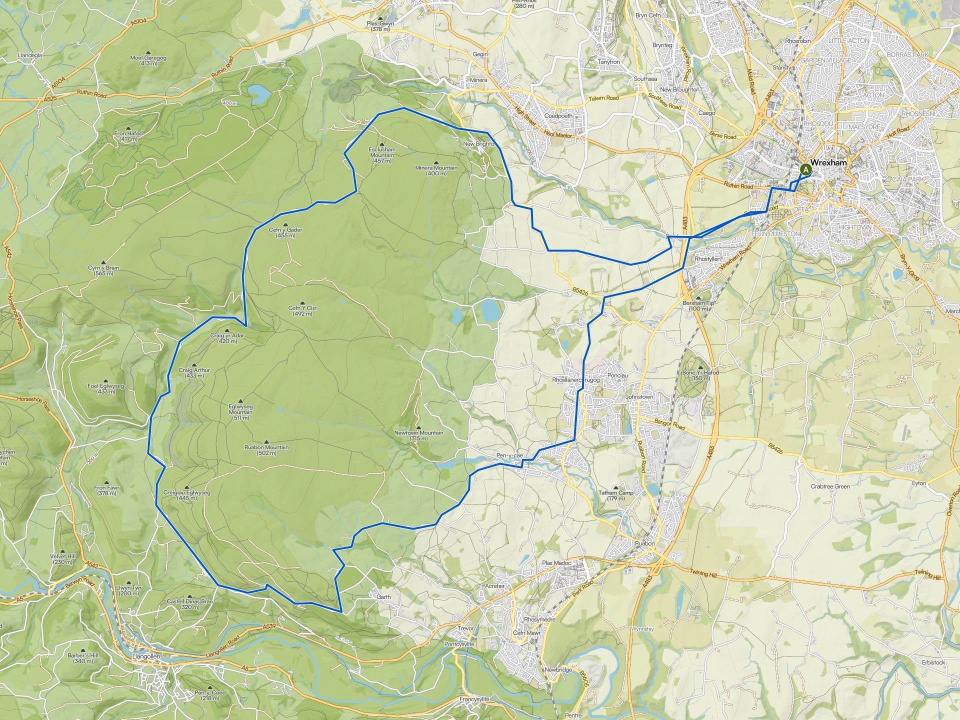The best cycling routes around Wrexham | Komoot